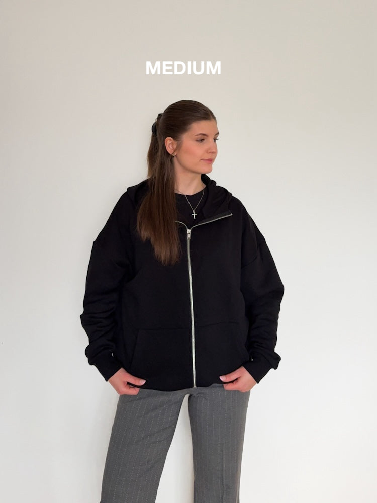 "VINE" BLACK ZIP HOODIE (PRE-ORDER 3 WEEKS)