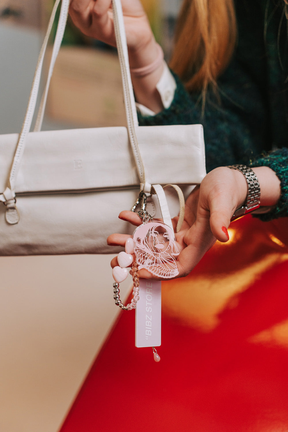 VDAY LIGHT PINK BAG CHARM