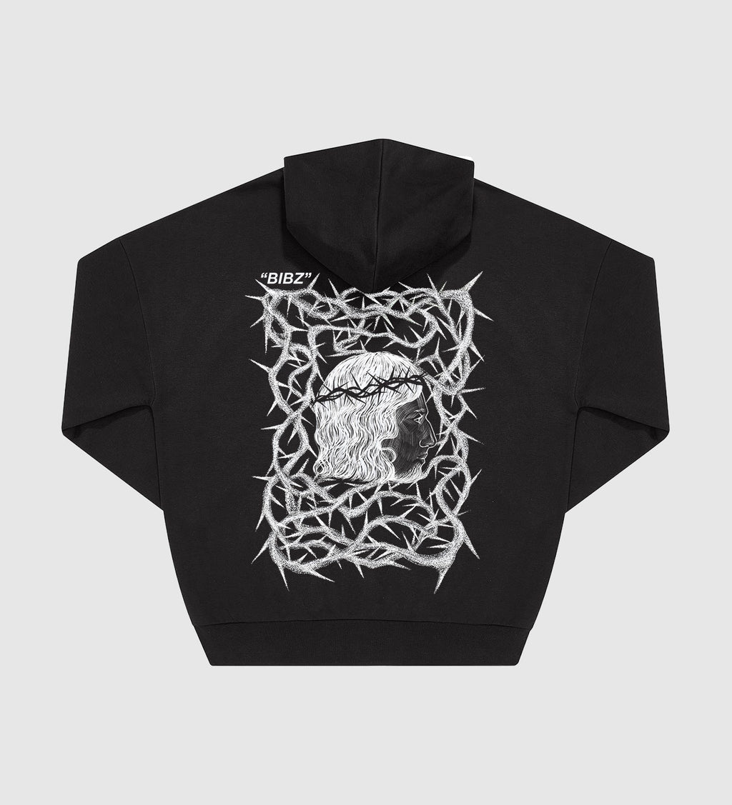 "VINE" BLACK ZIP HOODIE (PRE-ORDER 3 WEEKS)
