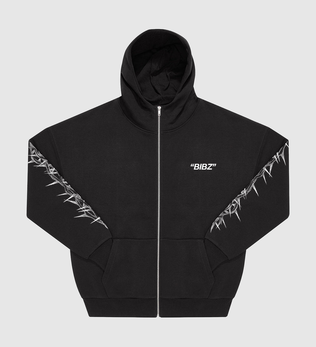 "VINE" BLACK ZIP HOODIE (PRE-ORDER 3 WEEKS)