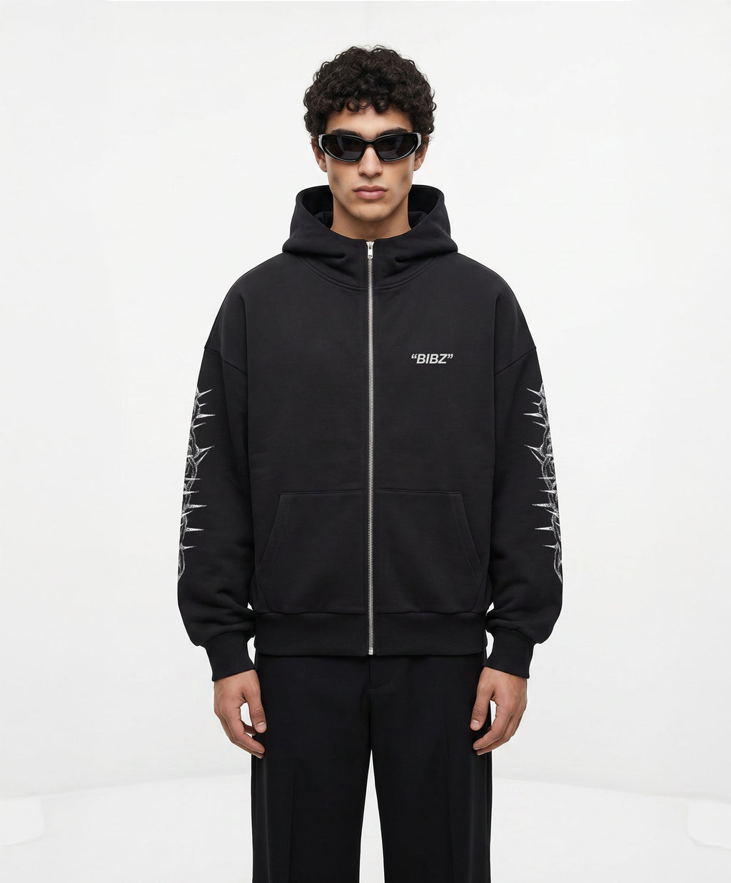 "VINE" BLACK ZIP HOODIE (PRE-ORDER 3 WEEKS)
