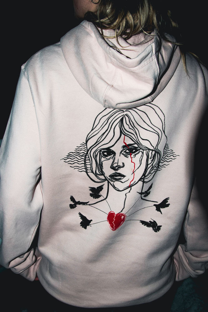 "SPIRIT" UNISEX HOODIE BABY PINK