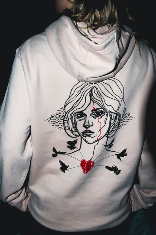 "SPIRIT" UNISEX HOODIE BABY PINK