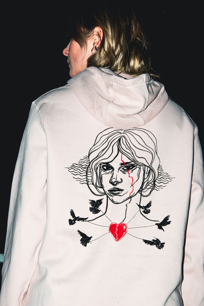 "SPIRIT" UNISEX HOODIE BABY PINK
